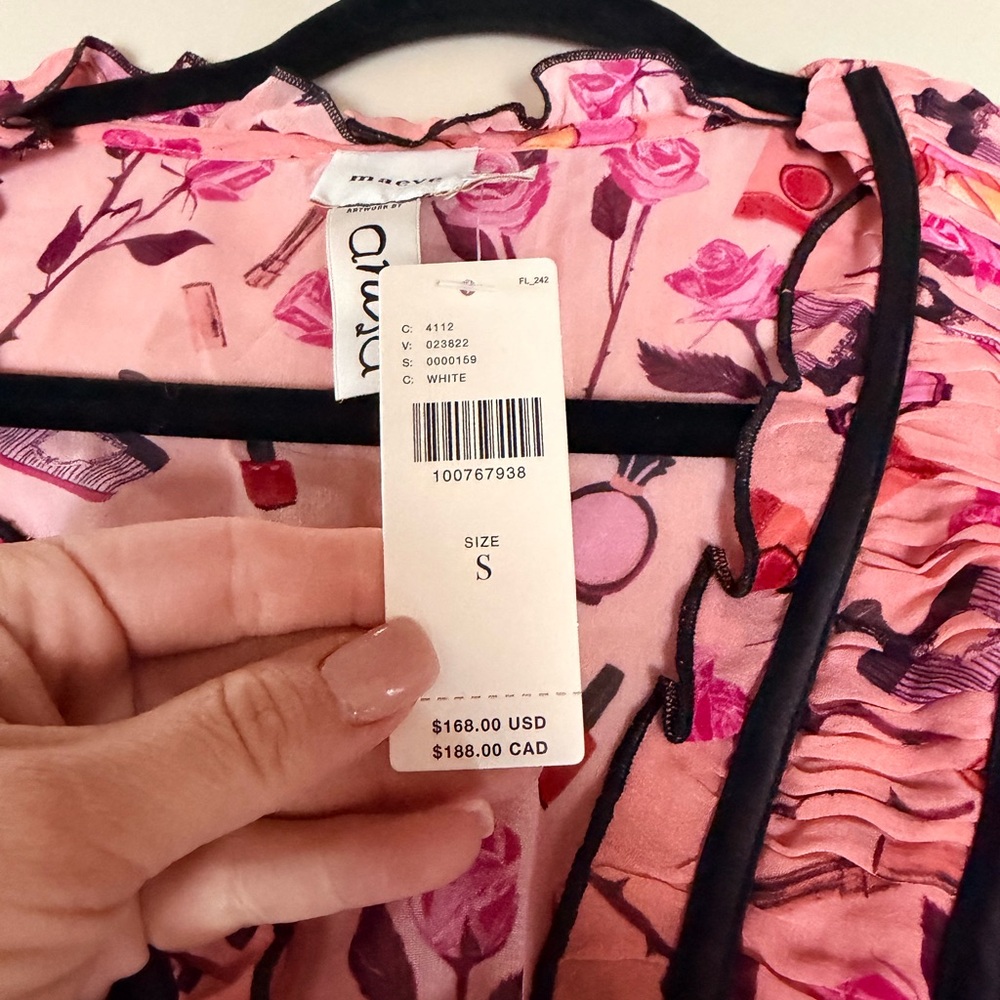 Anisa Makhoul × Maeve V-Neck Puff-
Sleeve Printed Blouse - Picture 8 of 9